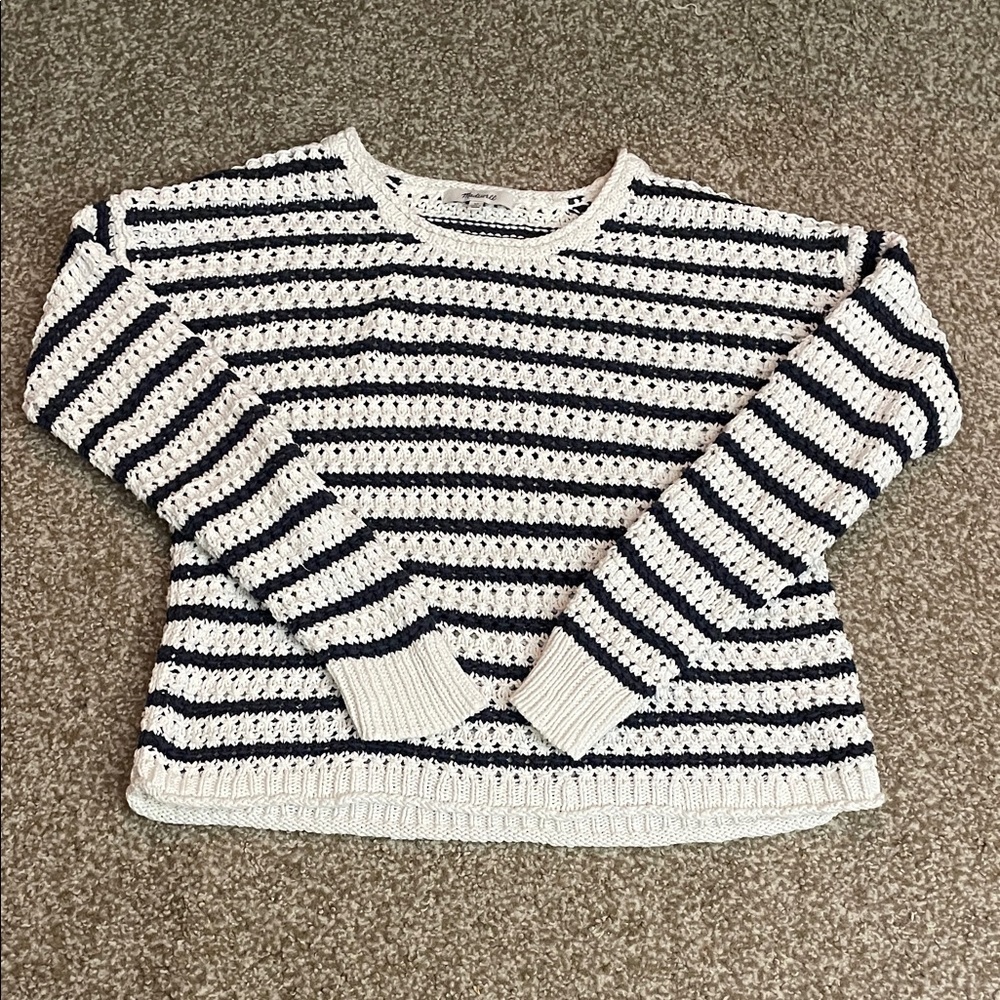 Madewell Loose Knit Striped Crewneck Sweater